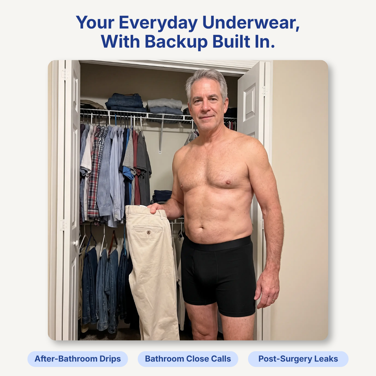 Men's Washable Leakproof Incontinence Boxer Briefs