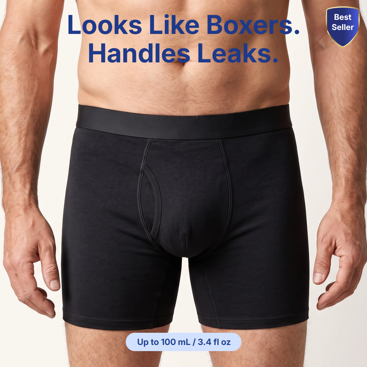 Men's Lightweight Washable Leakproof Boxer Briefs