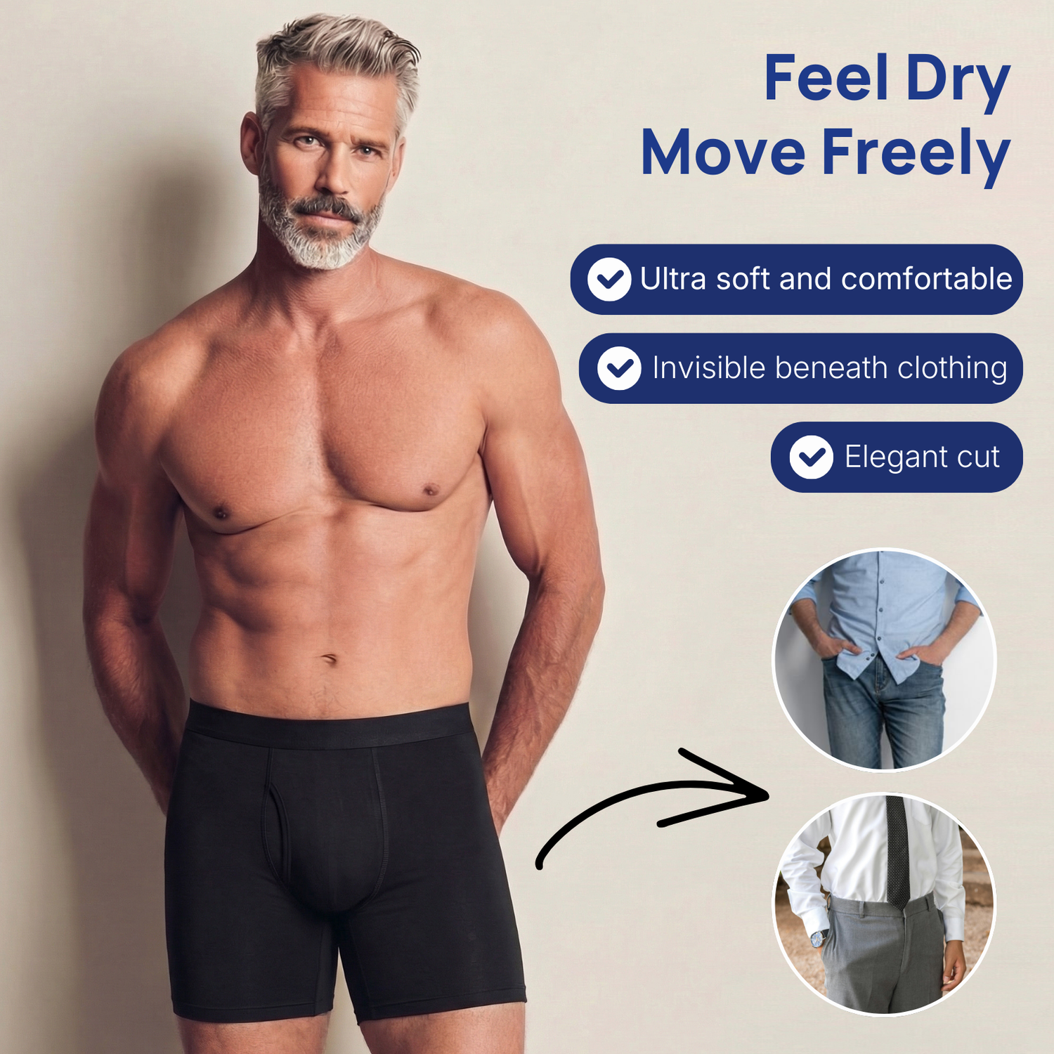 OENKO Men’s Ultra-Absorbent Leak-Proof Boxer Briefs