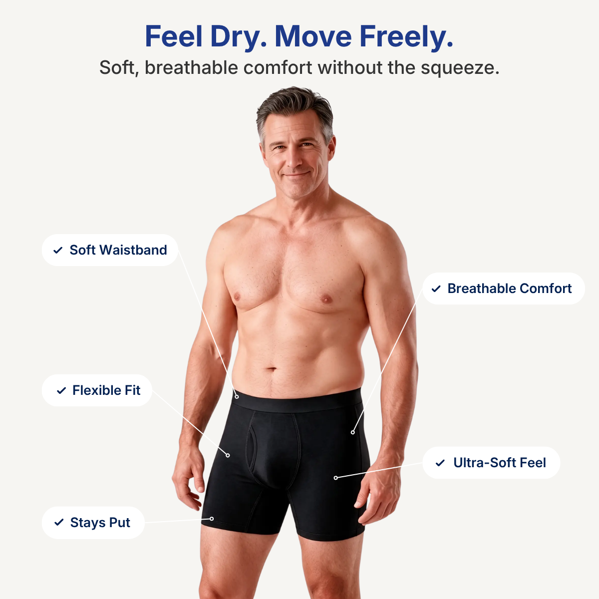 Men's Washable Leakproof Incontinence Boxer Briefs