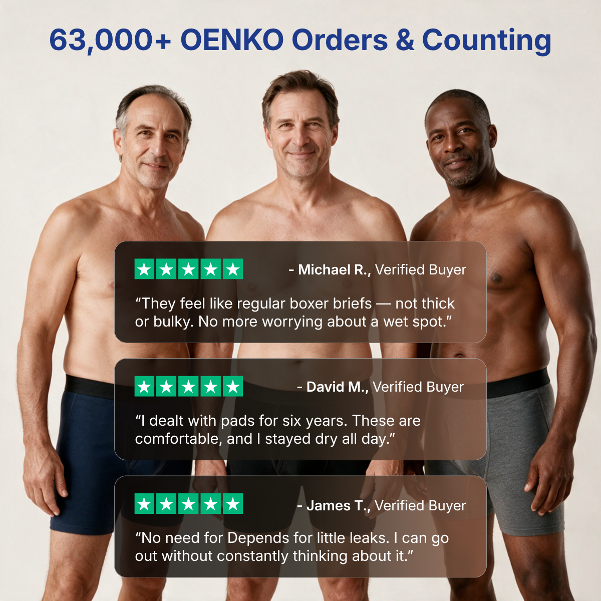 Men's Lightweight Washable Leakproof Boxer Briefs